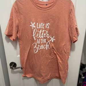 Bella Canvas Peach Tee with White Print